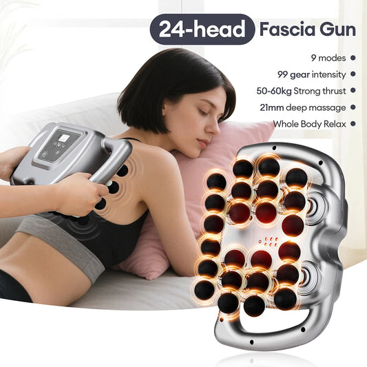 Foreverlily 24 Head Fascia Gun With High Frequency Massage