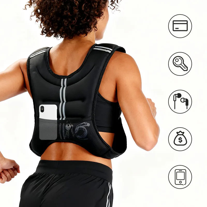 Weight Vest With Reflective Stripe For Workout And Fitness