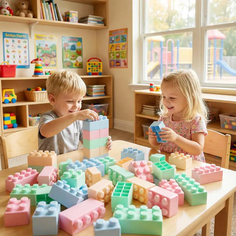 64-Piece Building Blocks for Toddlers Educational Toy