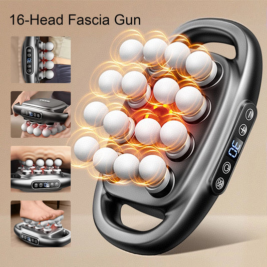 Foreverlily 16 Head Fascia Gun High Frequency Body Massage Device