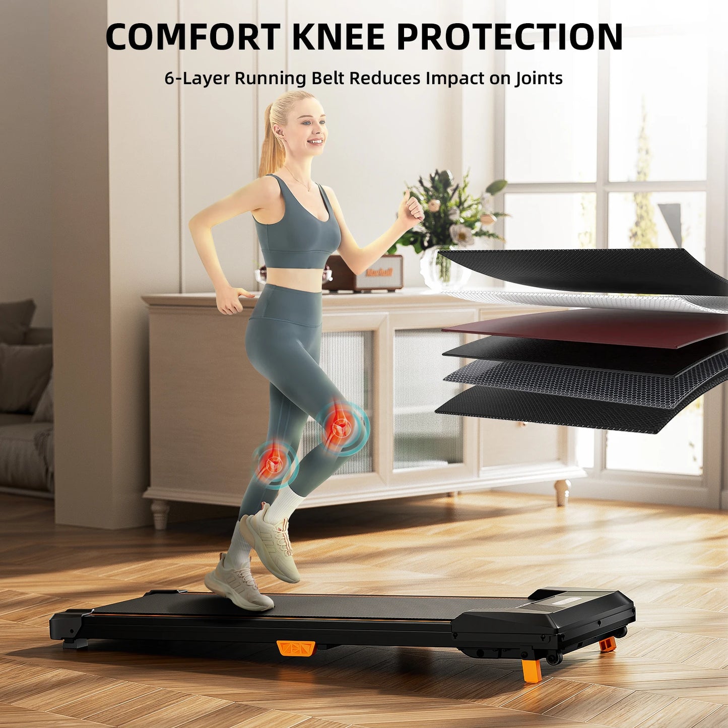Under Desk Treadmill Incline Walking Pad 2.5HP For Home Use