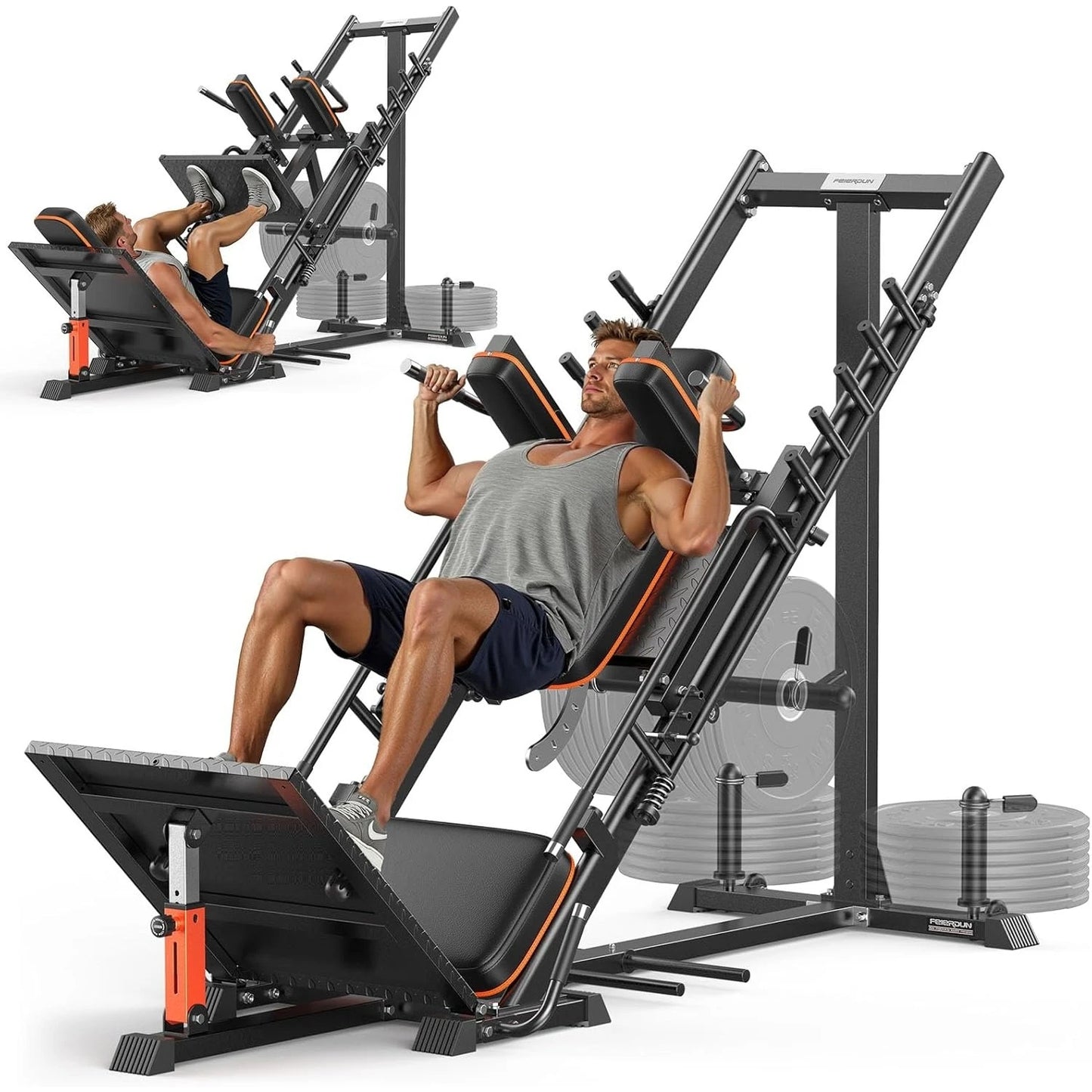 FED Fitness FEIERDUN 3-In-1 Leg Press Hack Squat Machine