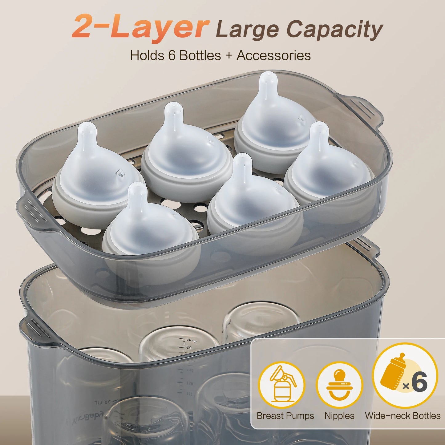4-in-1 Baby Bottle Sterilizer And Dryer With 72-Hour Storage