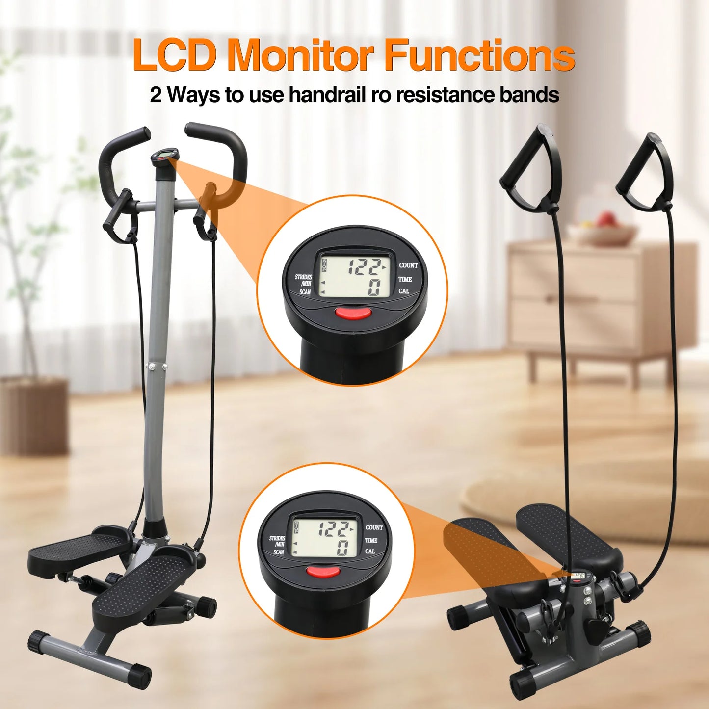 Exercise Stepper Machine With LCD Monitor For Home Gym