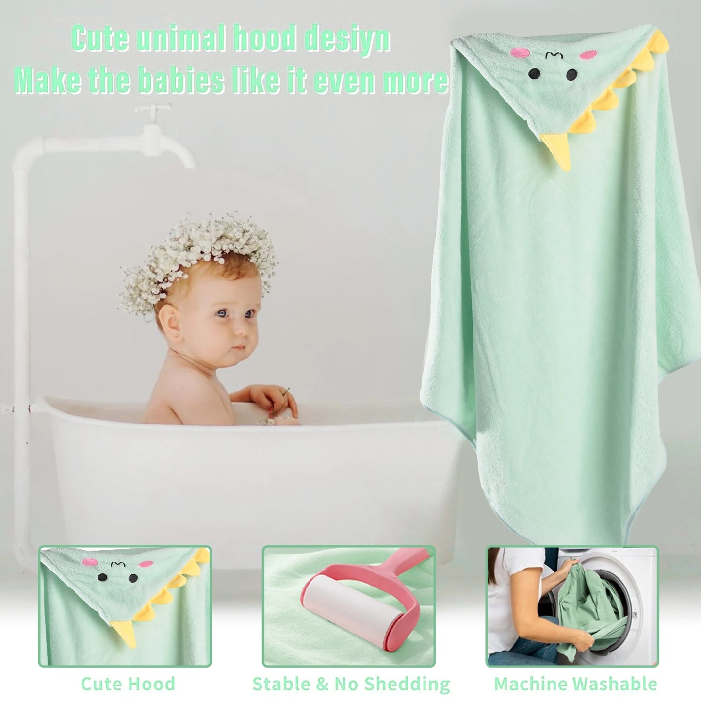 Soft Hooded Baby Towels Absorbent Bath Towels For Newborns Toddlers