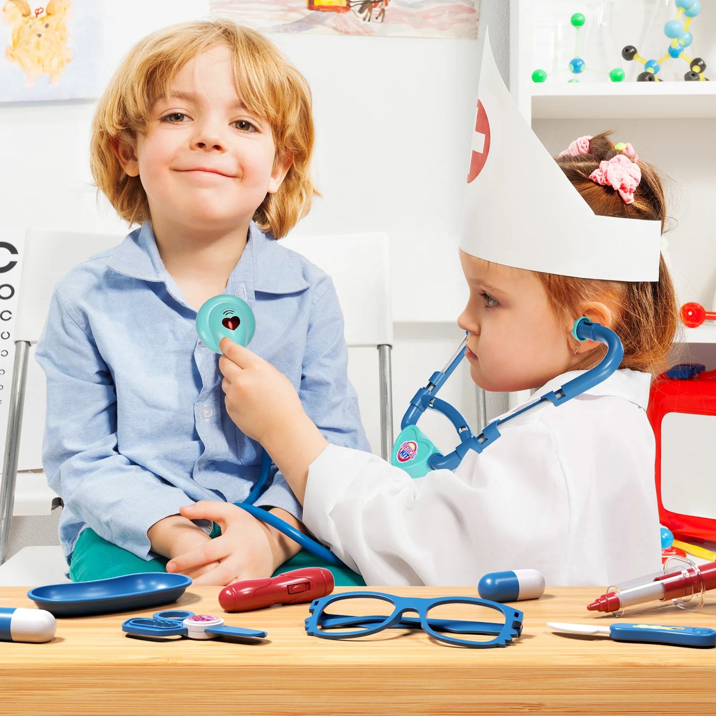 Jovow Children's Doctor Toy Set With Luggage Rolling Case