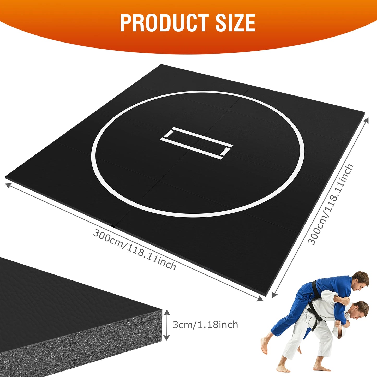 ALIILEE MMA BJJ Judo Training Mat for Grappling