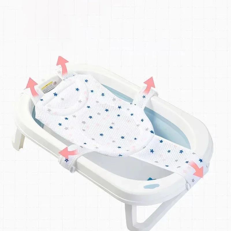 Baby Bath Net Mat With Adjustable Pillow Seat For Newborns