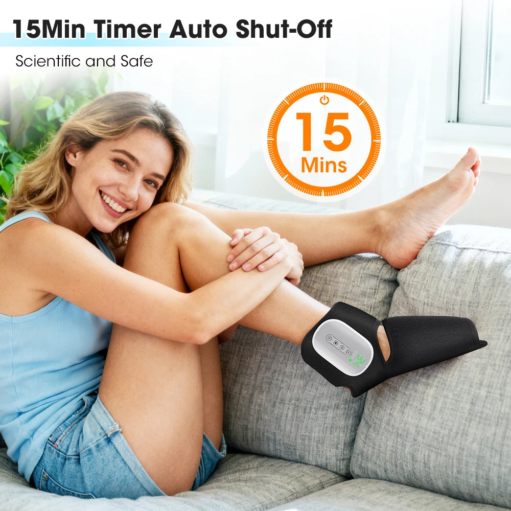 Hailicare Heated Ankle Foot Massager With Air Compression