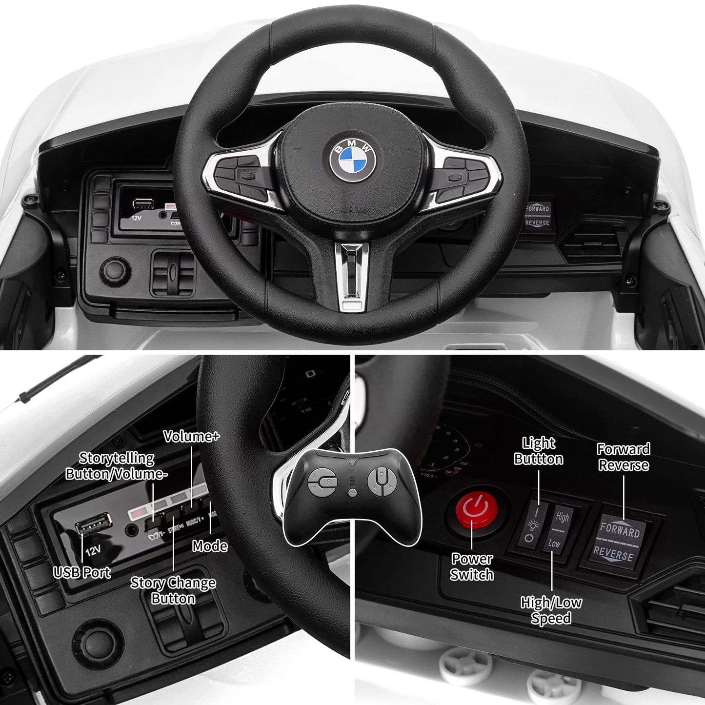 HiMISS Toddler Electric Ride On Car With Remote And Bluetooth