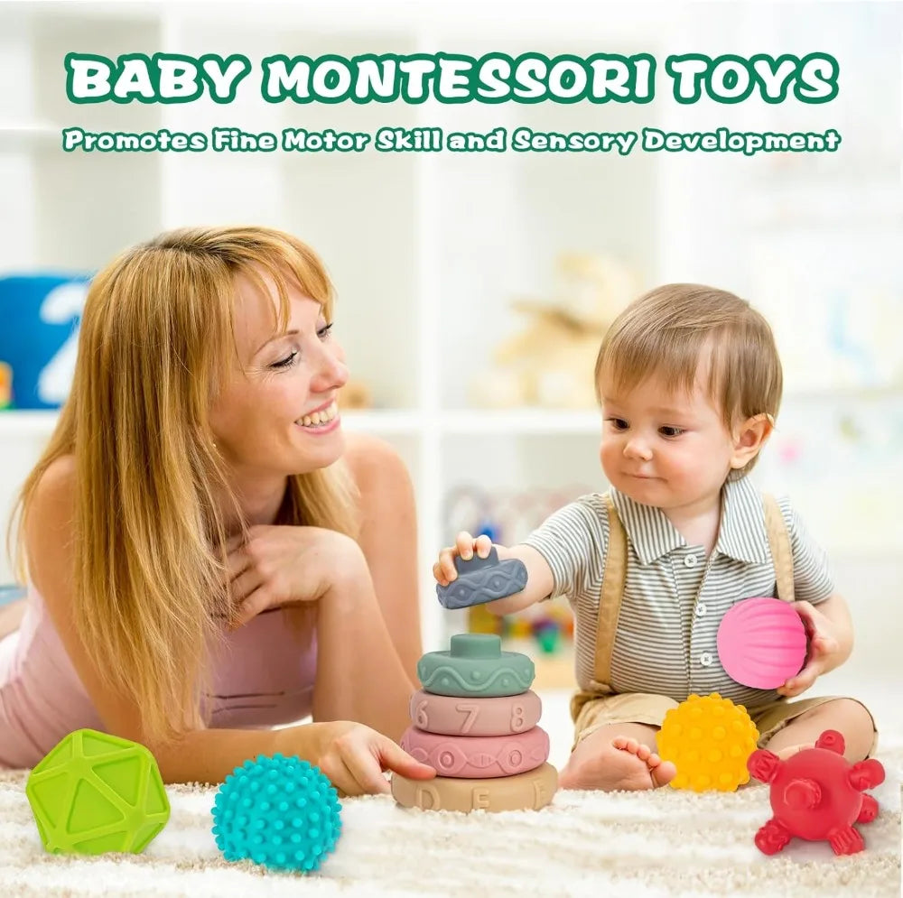 Montessori 3-in-1 Baby Toys Set for Development 0-12 Months