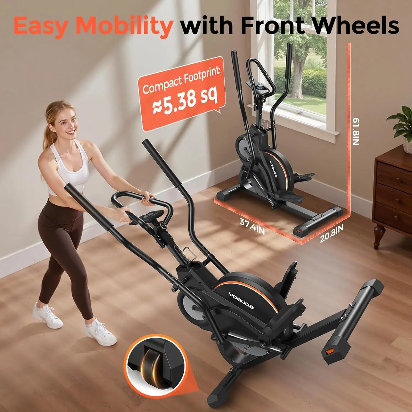 YOSUDA 3-In-1 Elliptical Machine For Home Fitness