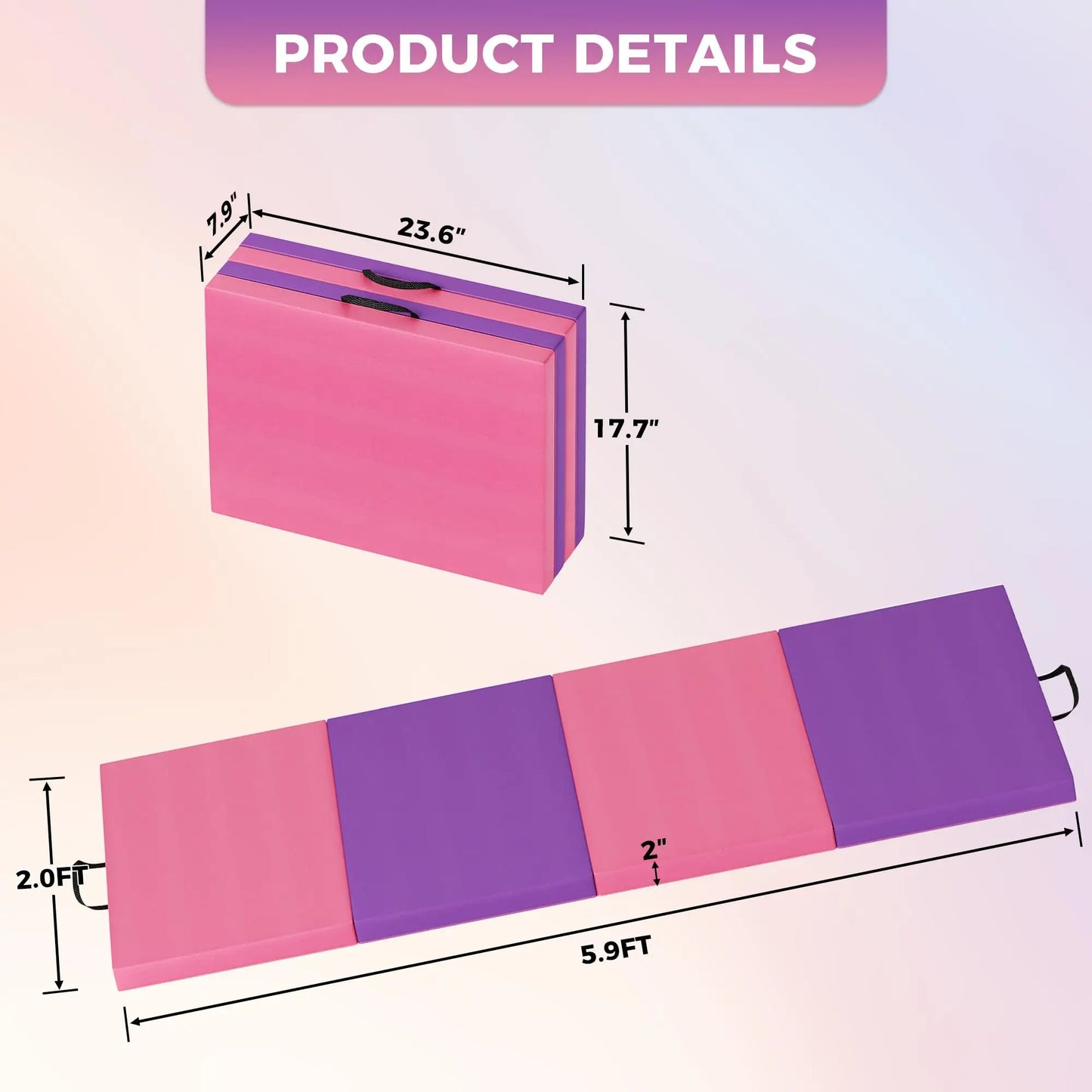 HiMISS Gymnastics Mat 4-5 Fold Tumbling Mat For Home Yoga