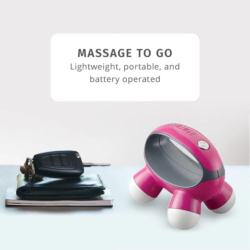 HoMedics Quatro Mini Handheld Massager With Grip Battery Operated