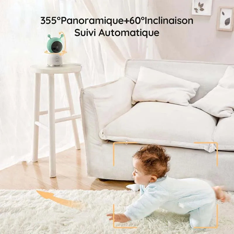 BOIFUN 2K 5 Inch Baby Monitor Camera With App Control