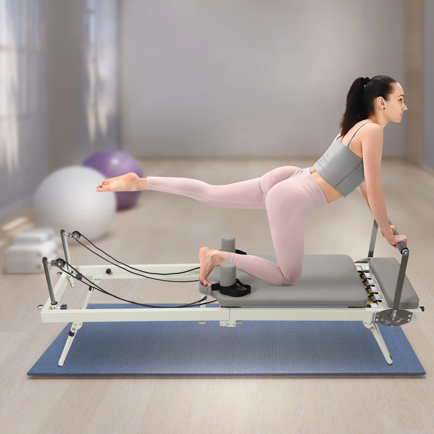 Foldable Pilates Reformer Machine For Multifunctional Yoga Fitness Equipment