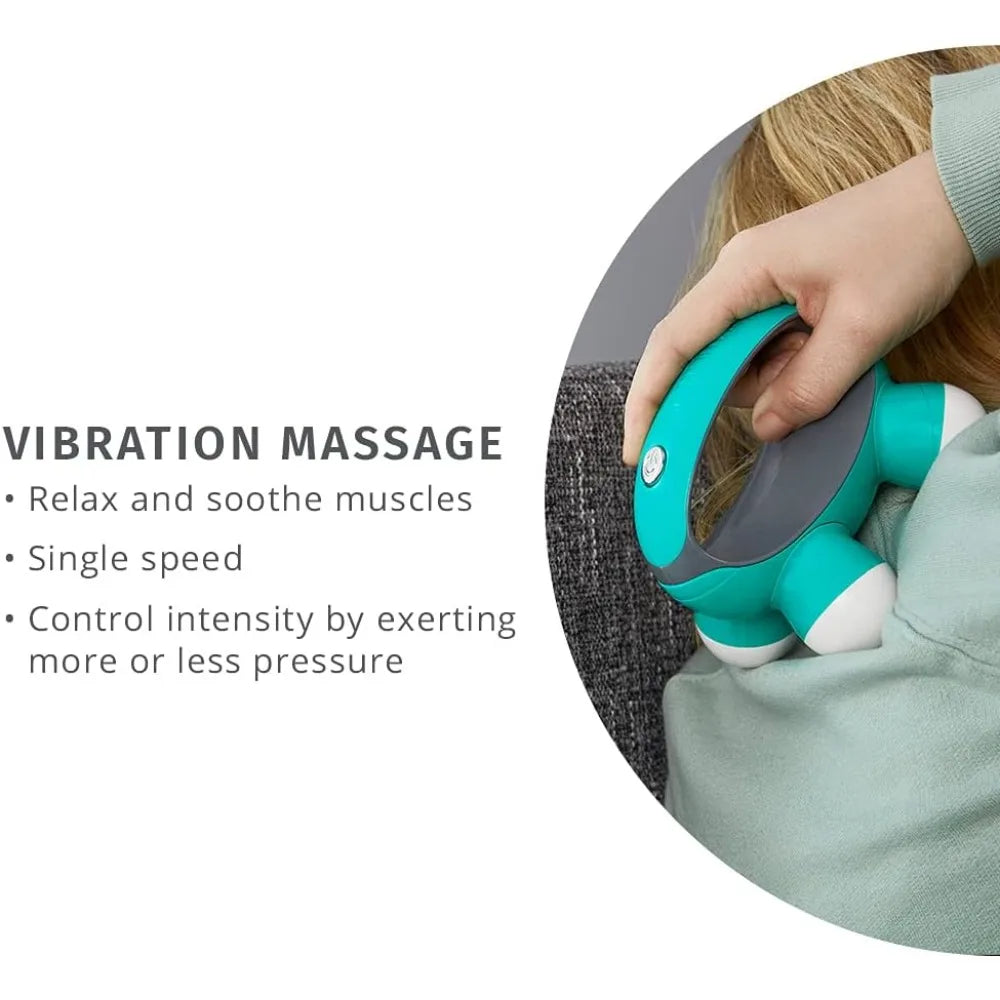 HoMedics Quatro Mini Handheld Massager With Grip Battery Operated