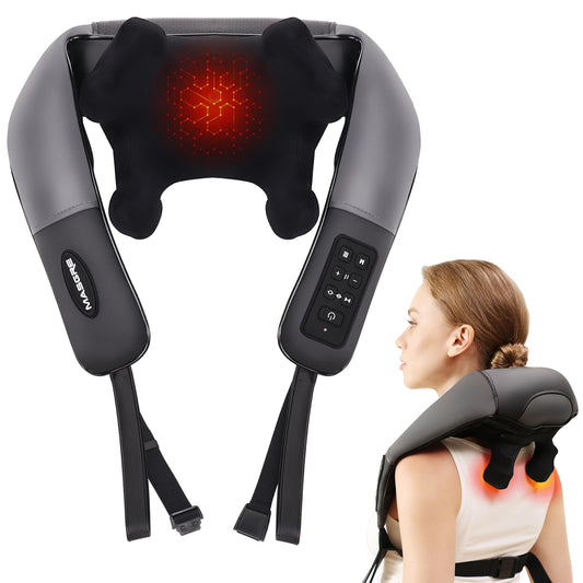 Masgre Electric Neck Massager With Heat 4D Kneading Cordless