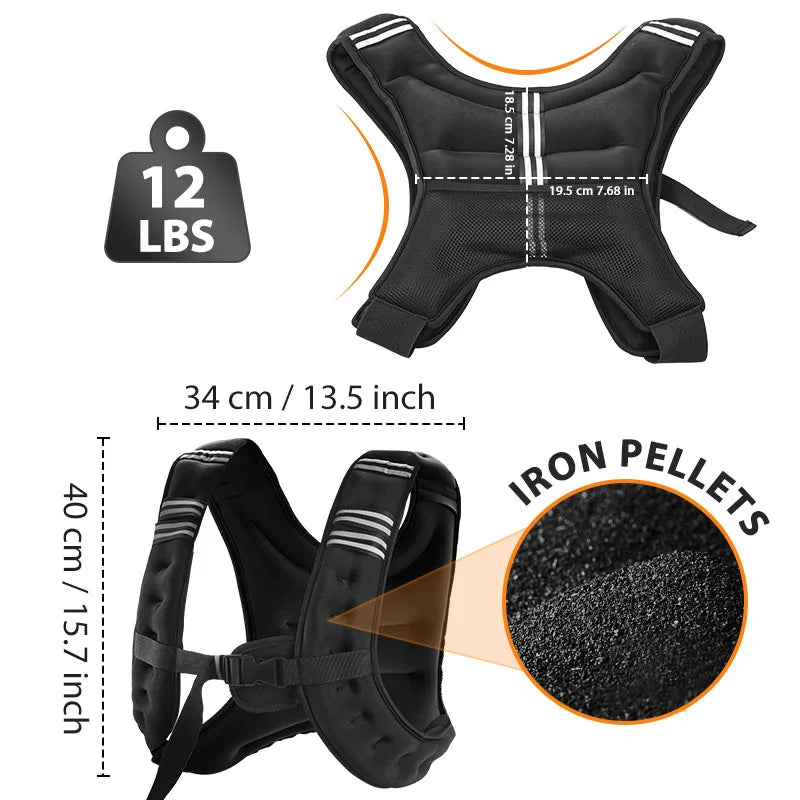 Weight Vest With Reflective Stripe For Workout And Fitness