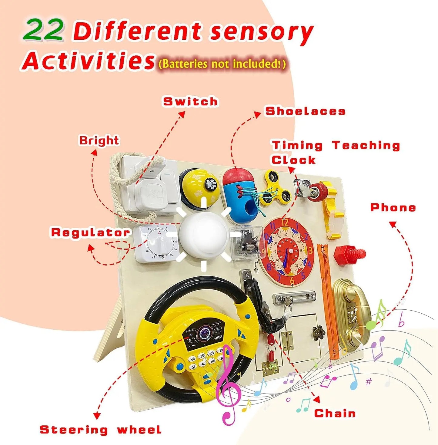 Wooden Busy Board For Toddlers Montessori Activity Board