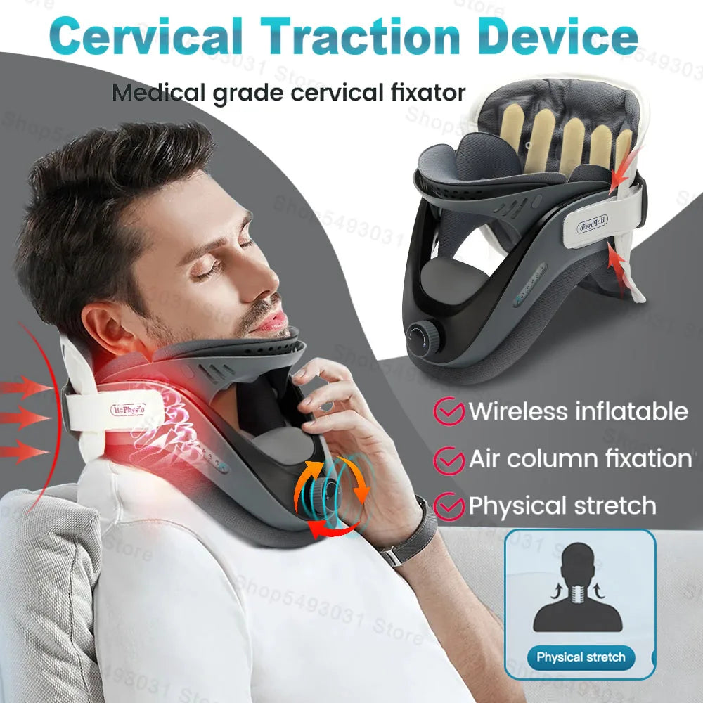 Cervical Neck Traction Device for Home Use and Support