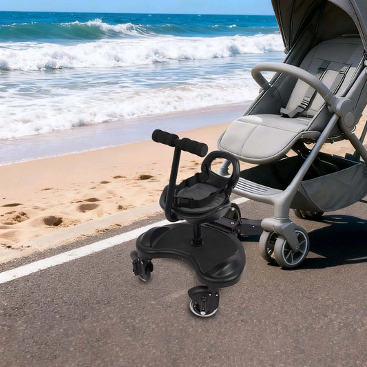 Two In One Sit And Stand Child Rider Stroller Attachment With Detachable Seat