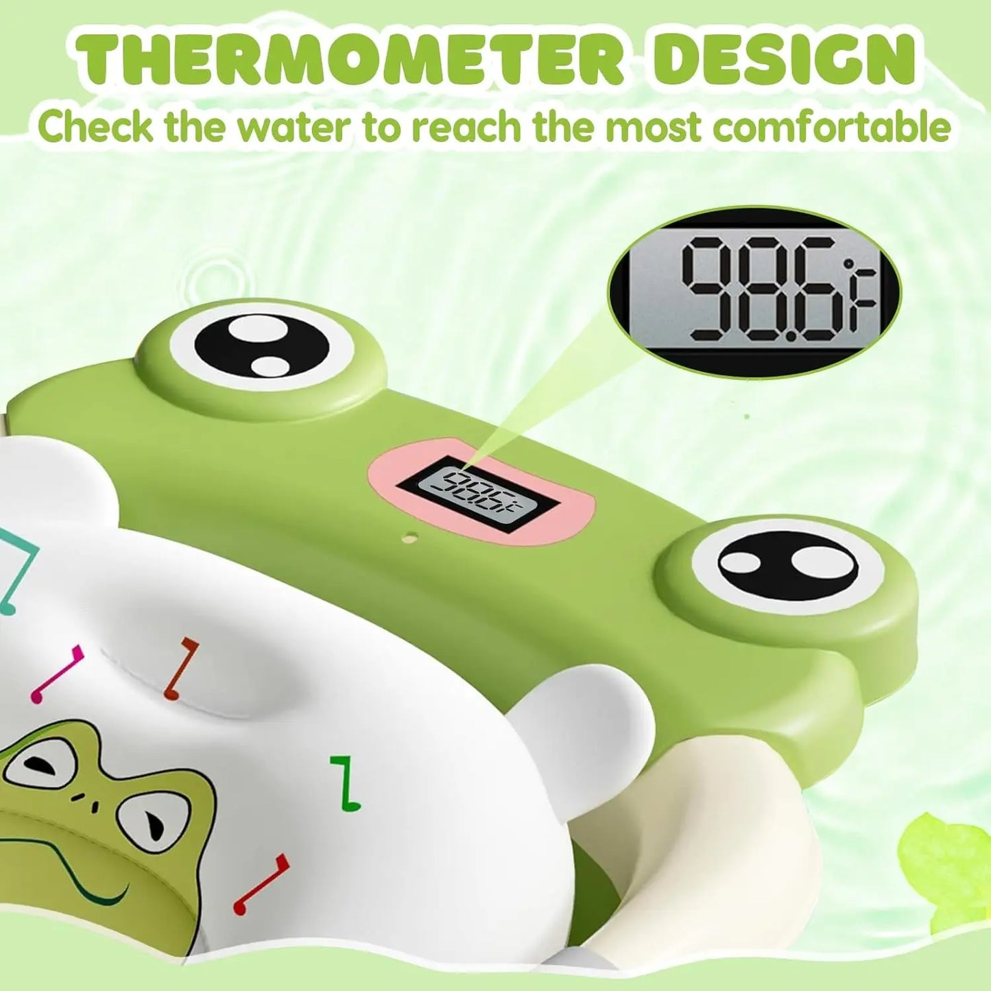 Baby Foldable Bathtub With Cushion Thermometer Shower Cap
