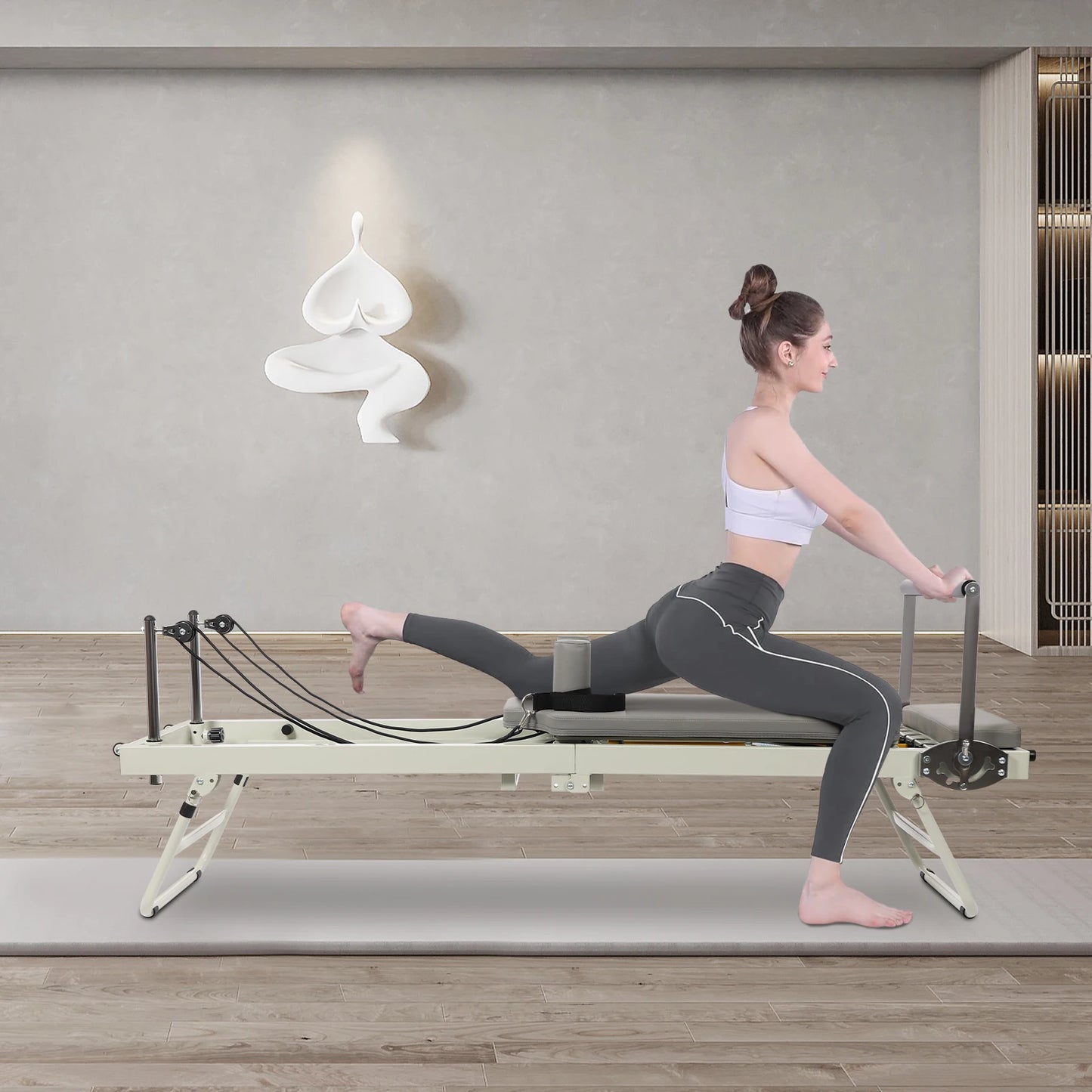 Foldable Pilates Reformer Machine For Multifunctional Yoga Fitness Equipment