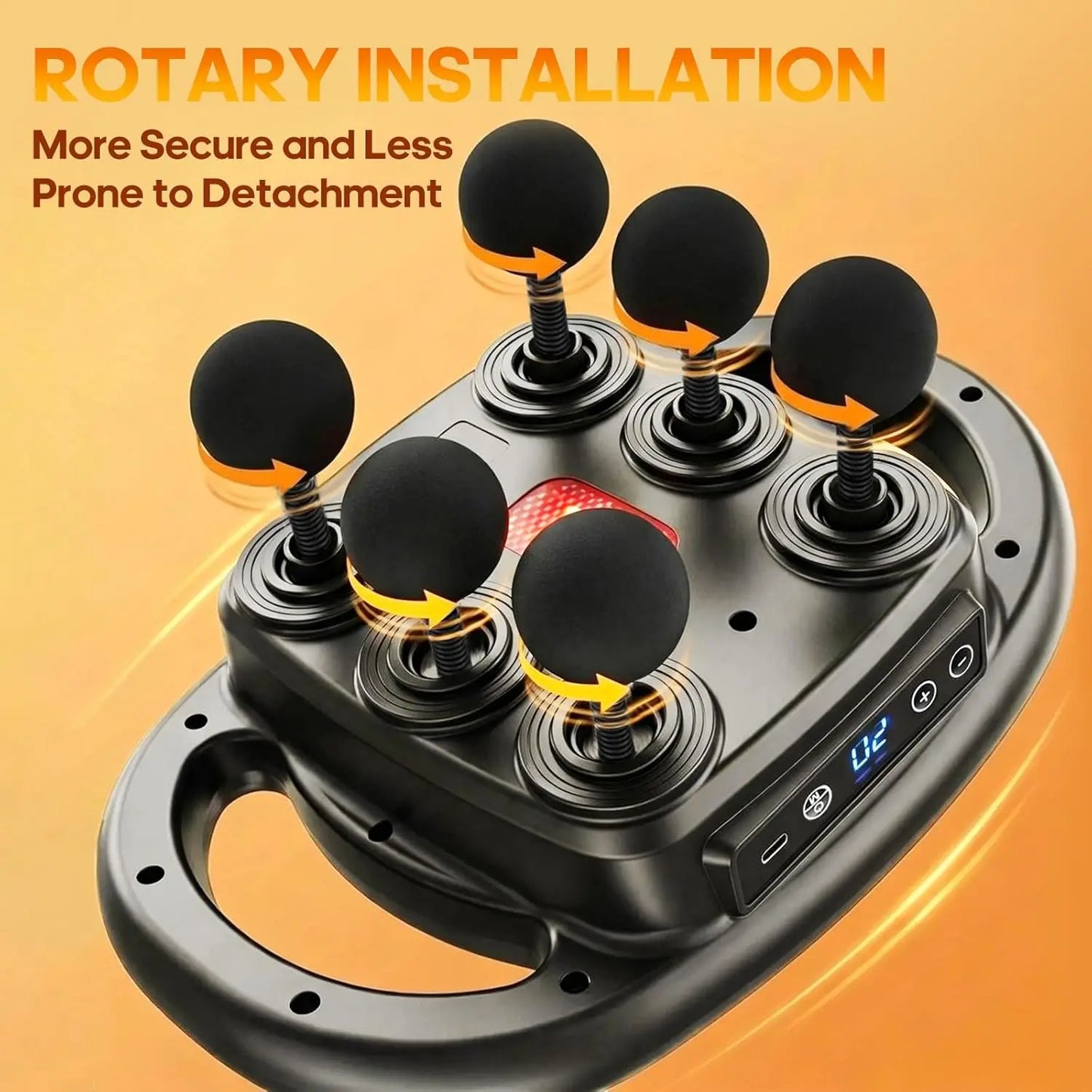 LINGTENG Deep Tissue Massage Gun With 6 Heads And 9 Intensities