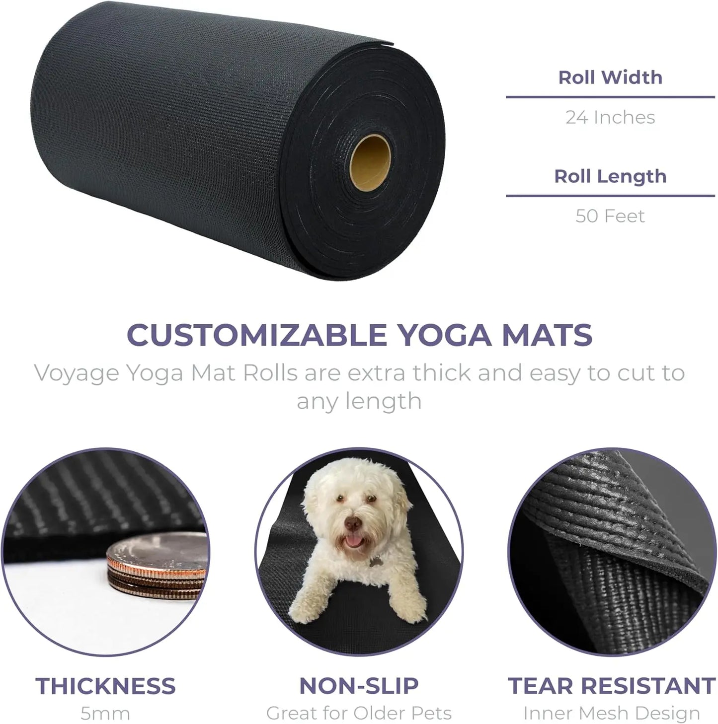 Non Slip Yoga Mat Roll For Home Fitness Custom Length
