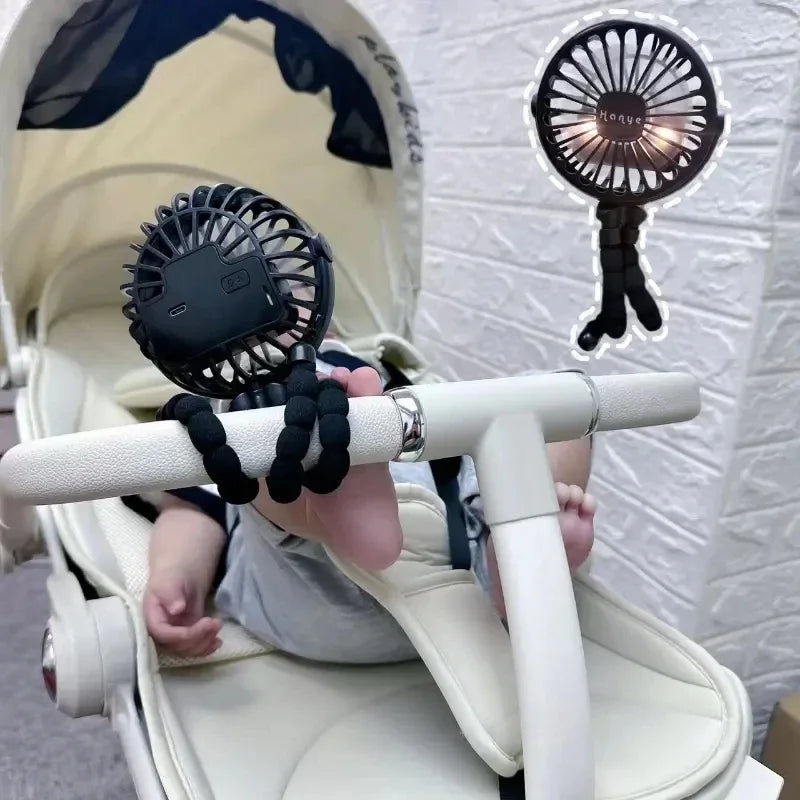 Baby Stroller Fan Handheld USB Rechargeable Bladeless