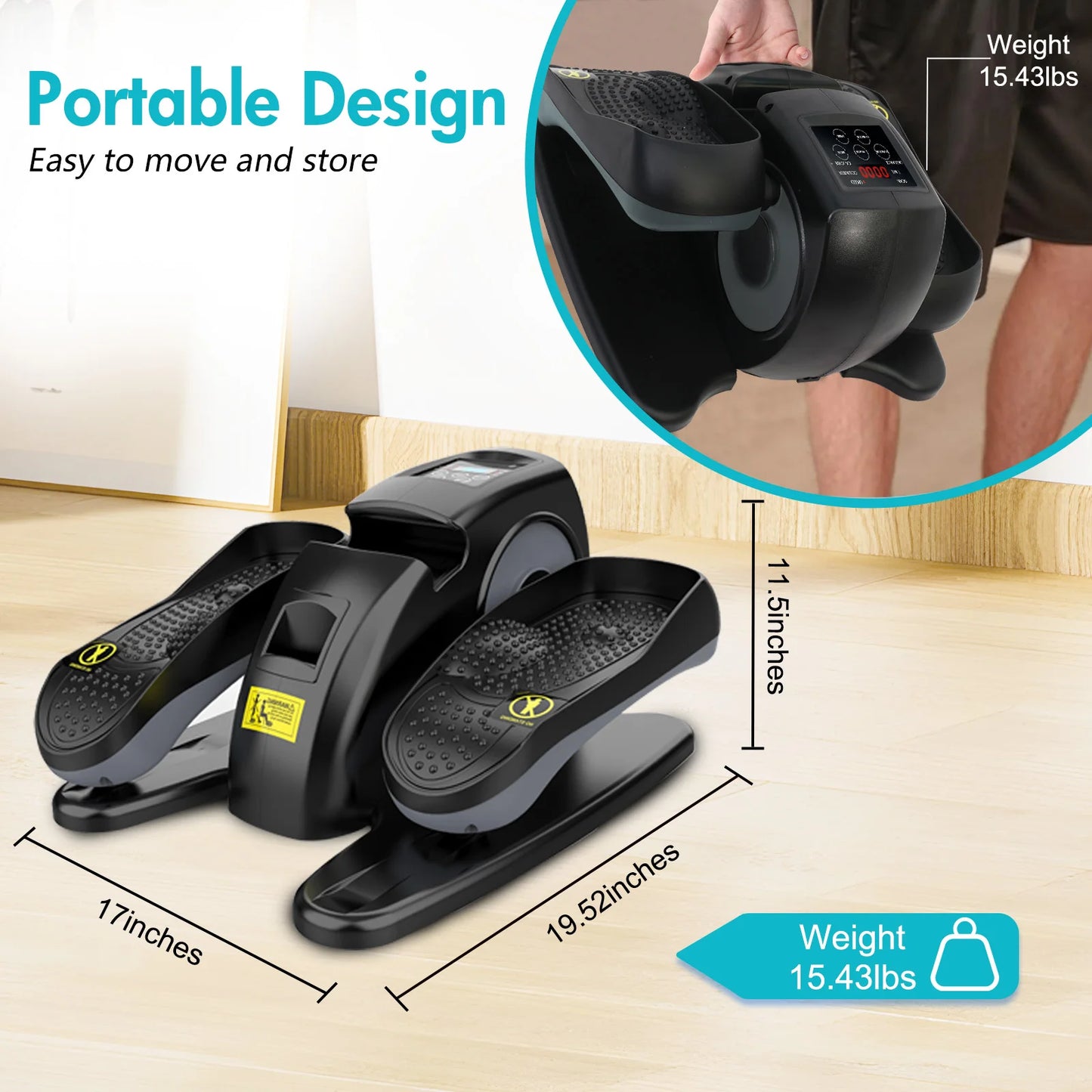 NONE Under Desk Elliptical Pedal Exerciser With Remote Control