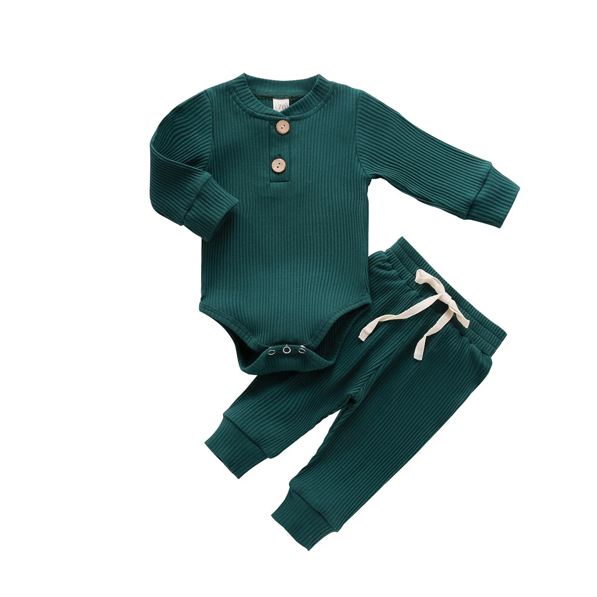 Pudcoco Baby Unisex 2-Piece Bodysuit And Elastic Pants Set
