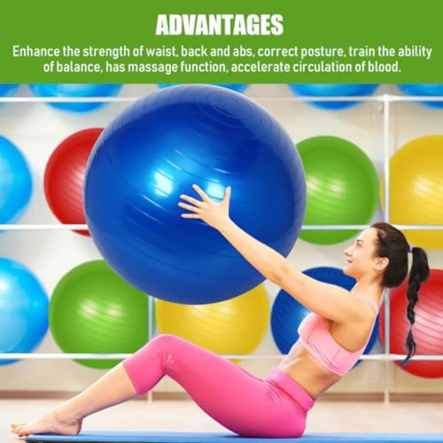 YAO HUI HUANG Yoga Exercise Ball Set Anti Burst Pilates
