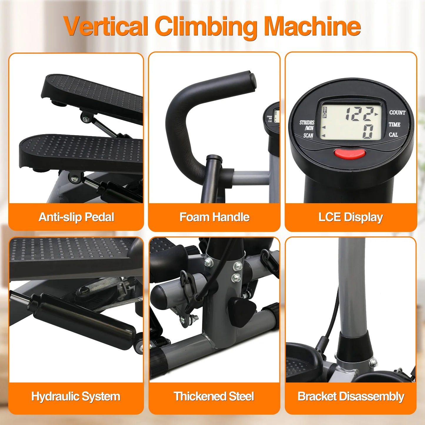 Exercise Stepper Machine With LCD Monitor For Home Gym