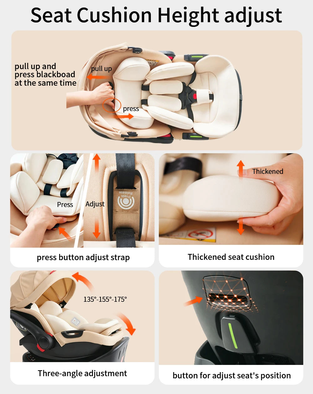 SteAnny Baby Stroller Travel System With Isofix Base Carry Cot