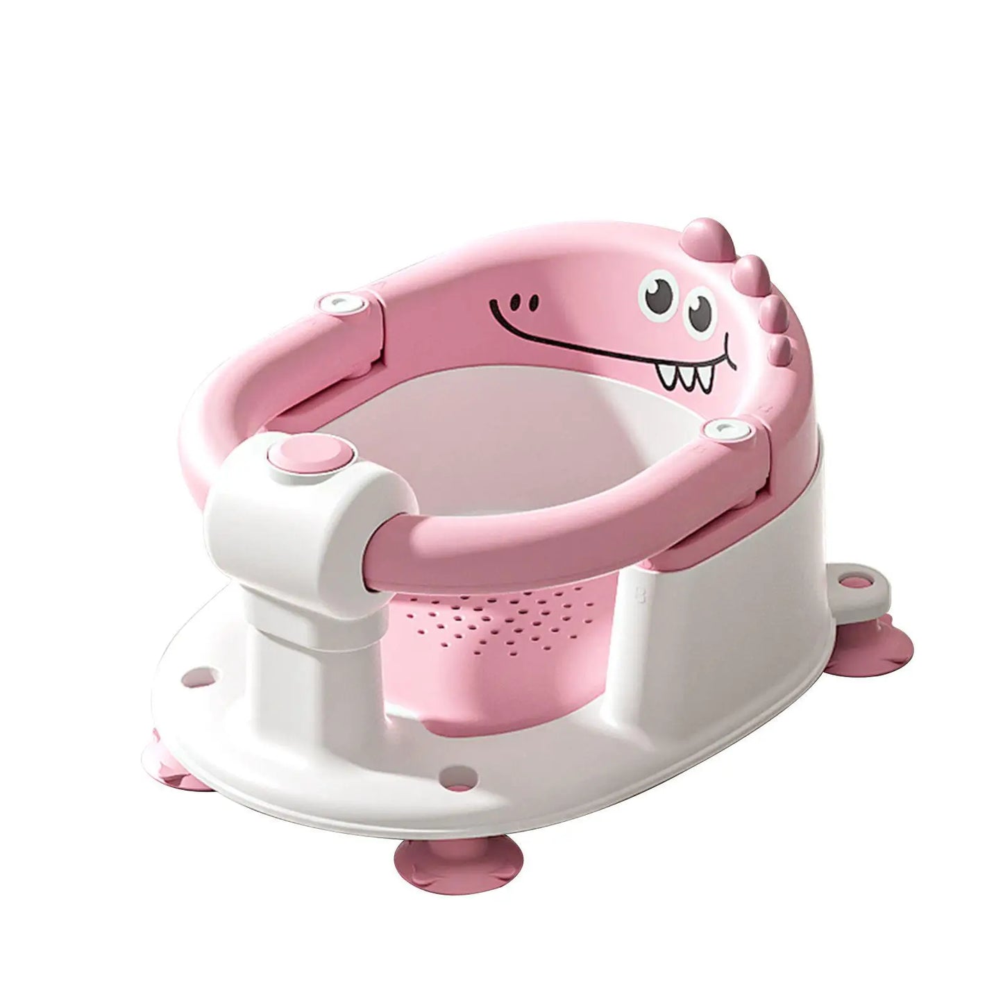 Baby Bath Seat With Non-Slip Suction Cups Dinosaur Design Harness
