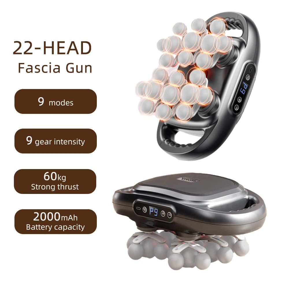 Foreverlily 22-Head Fascia Massage Gun High-Frequency Body Massager