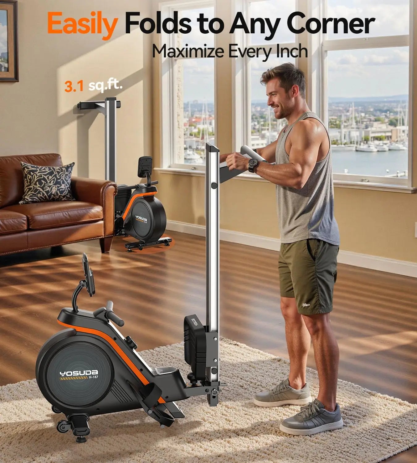YOSUDA Magnetic Rowing Machine Foldable With Bluetooth And App Support