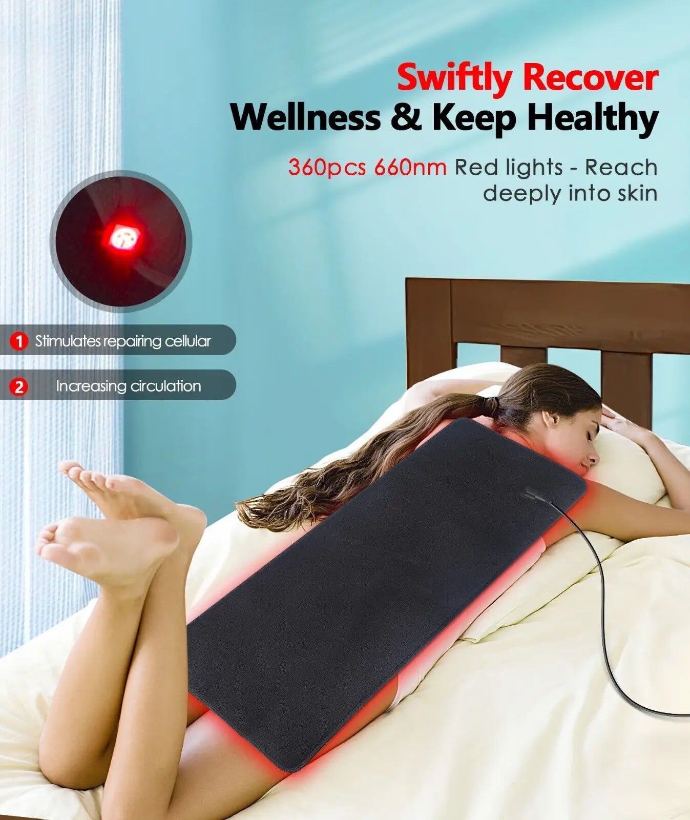 Infrared LED Light Therapy Mat For Full Body Pain Relief