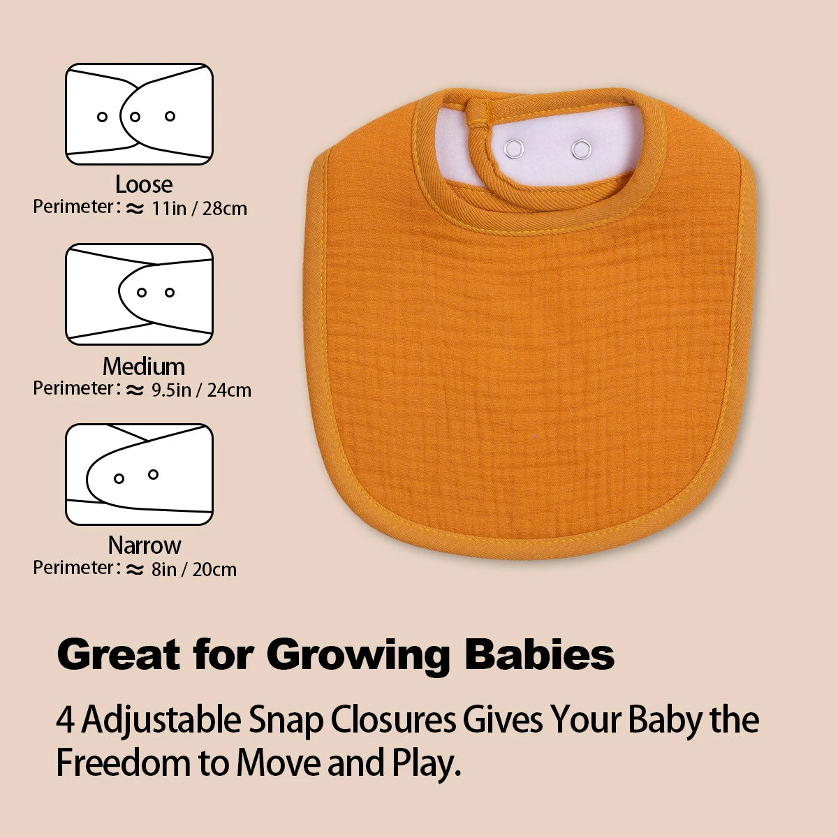 Muslin Bandana Bibs for Babies Soft Absorbent with Snaps