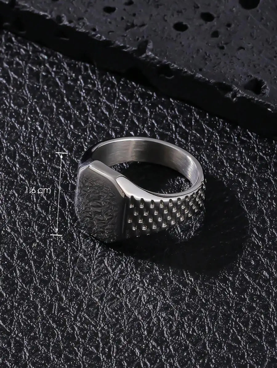 1pc Men's Octagon Smooth Classic Gift Ring