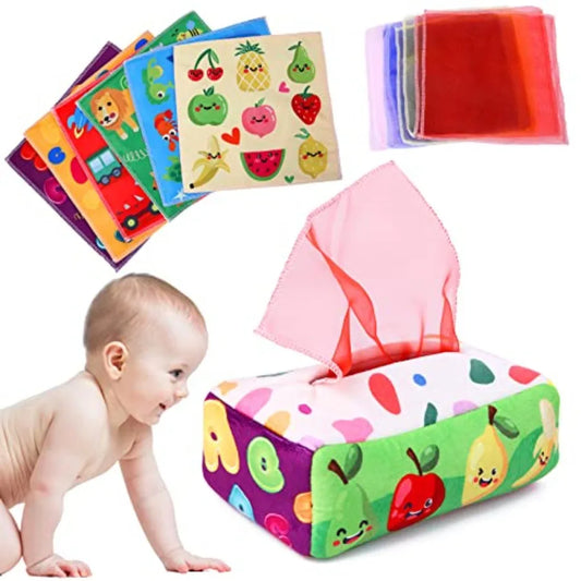 Montessori Tissue Box Toy For Babies 6-12 Months Crinkle Sensory