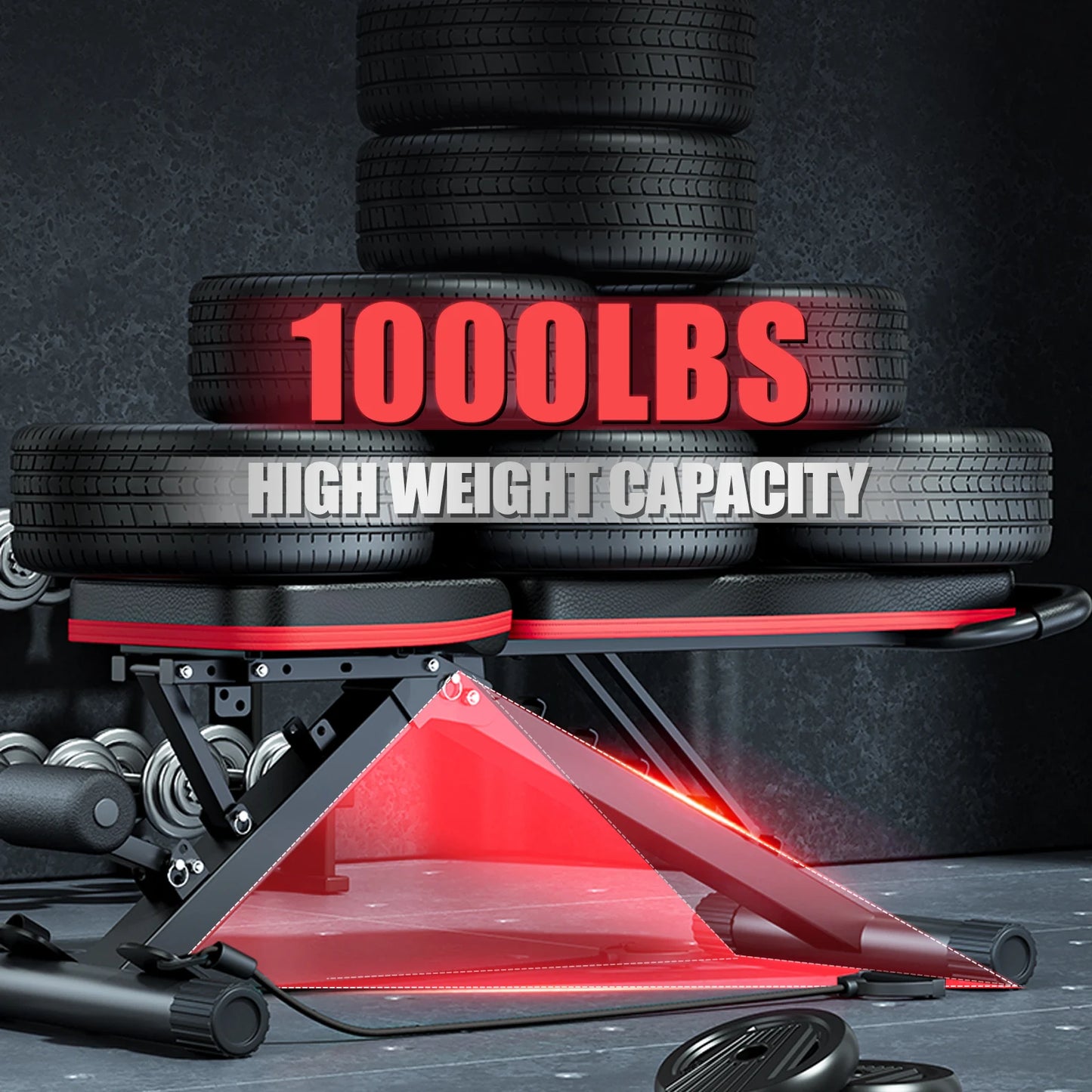 Adjustable Weight Bench With Foldable Incline Decline For Home Gym