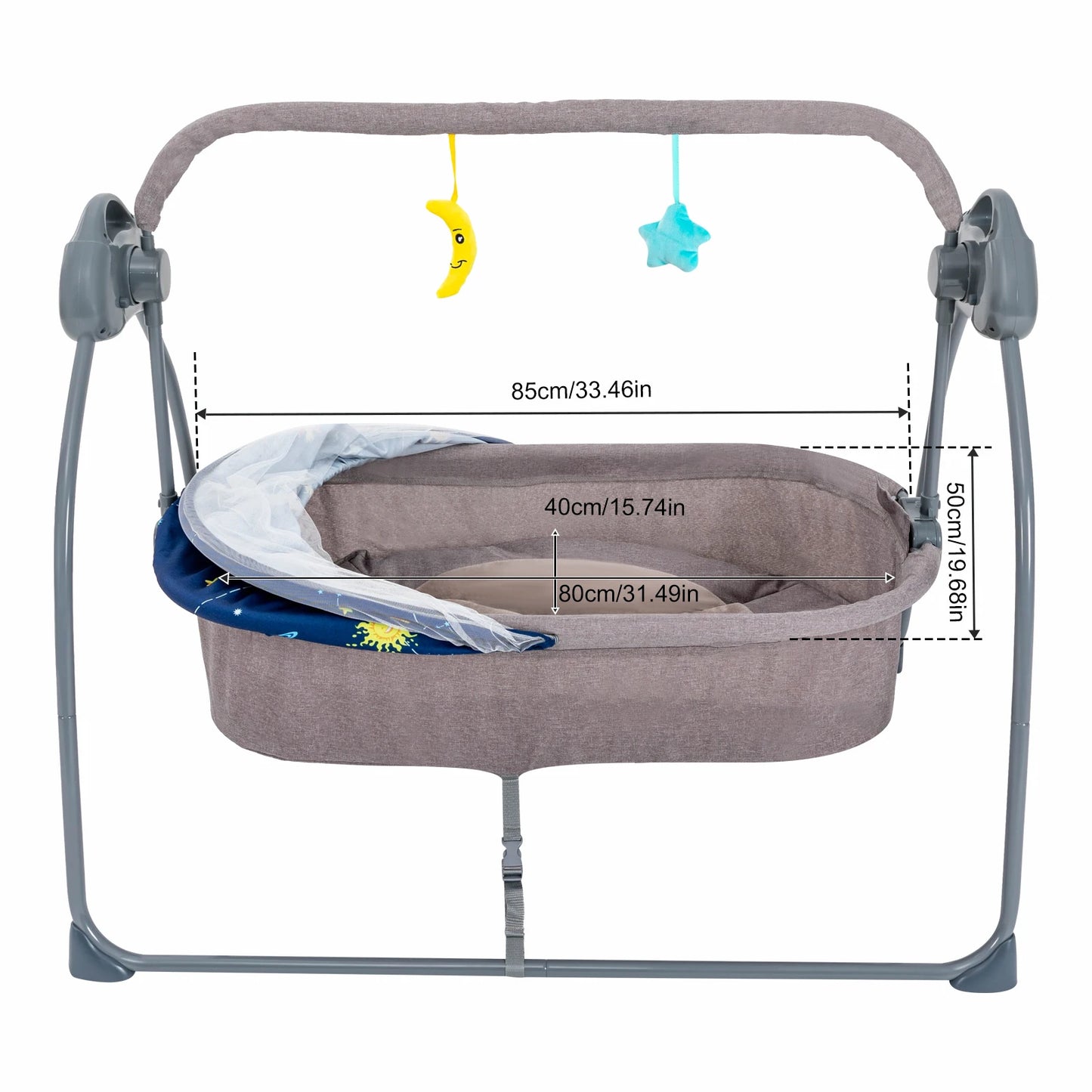 Bymaocar Baby Cradle Swing With Remote Control 5 Speed