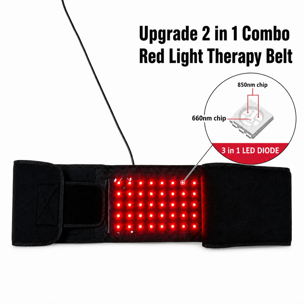 Red Light Therapy Belt 660nm 850nm For Body Inflammation Circulation