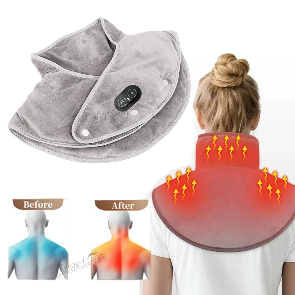 Neck Massager Brace With Electric Heating Shoulder Pad Temperature Control