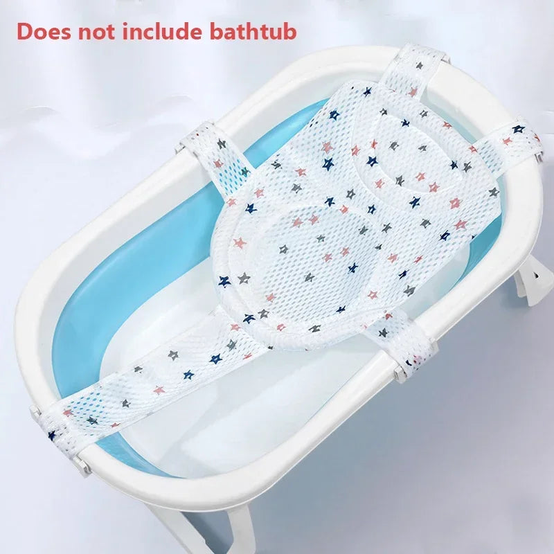 Baby Bath Net Mat With Adjustable Pillow Seat For Newborns