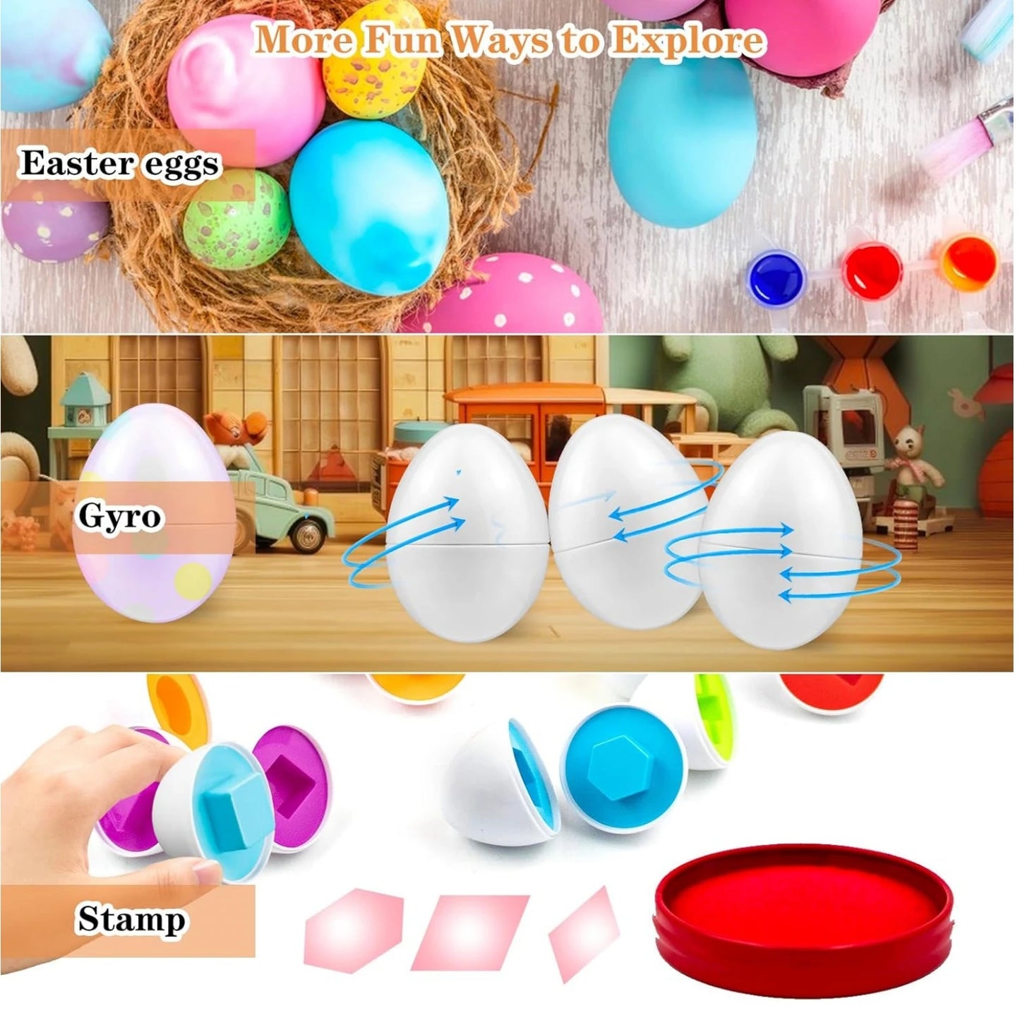 Colorful Egg Shaped Puzzle Toys For Color And Shape Matching Early Learning