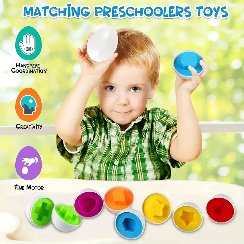 Colorful Egg Shaped Puzzle Toys For Color And Shape Matching Early Learning